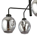 Emibig Emibig Frederikshavn large hanging lamp black with 4 smoked glasses E27 - Ideal for stylish lighting in any space