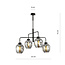 Emibig Emibig Frederikshavn grande lampe suspendue noire avec 4 verres fumés E27 - Idéale pour un éclairage élégant dans n'importe quel espace