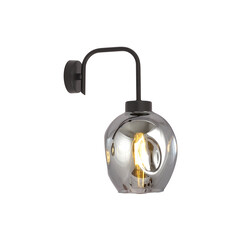 Emibig Frederikshavn wall lamp black with smoked glass 1x E27