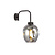 Frederikshavn wall lamp black with smoked glass 1x E27