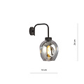 Frederikshavn aplique negro con cristal ahumado 1x E27