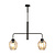 Frederikshavn amber glass pendant lamp black with 2 amber glasses E27