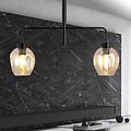 Emibig Emibig Frederikshavn amber glass pendant lamp black with 2 amber glasses E27 - Create a warm atmosphere in your home