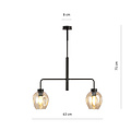 Frederikshavn amber glass pendant lamp black with 2 amber glasses E27