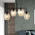 Emibig Emibig Frederikshavn 4 lampes suspension en verre ambre noir E27 - Éclairage idéal pour chaque espace