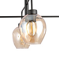 Frederikshavn 4 lampes suspension en verre ambré noir E27
