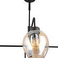 Lámpara colgante Frederikshavn 4 lámparas cristal ámbar negro E27