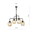 Frederikshavn 4 lampes suspension en verre ambré noir E27