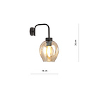 Emibig Emibig Frederikshavn zwart met amberkleurig glas 1x E27 - Perfect voor moderne interieurs