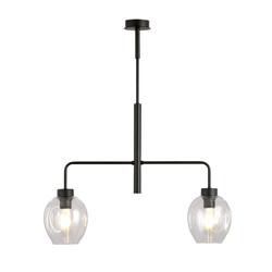 Emibig Frederikshavn belle lampe suspendue noire avec 2 verres transparents E27