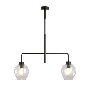 Frederikshavn beautiful hanging lamp black with 2 transparent glasses E27