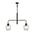 Frederikshavn beautiful hanging lamp black with 2 transparent glasses E27