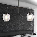 Emibig Emibig Frederikshavn hermosa lámpara colgante negra con 2 vidrios transparentes E27 - Ideal para comedores elegantes