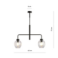Frederikshavn belle lampe suspendue noire avec 2 verres transparents E27