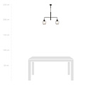 Emibig Emibig Frederikshavn beautiful hanging lamp black with 2 transparent glasses E27 - Ideal for stylish dining rooms