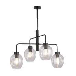 Emibig Frederikshavn hermosa gran lámpara colgante negra con 4 vidrios transparentes E27
