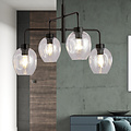 Emibig Emibig Frederikshavn hermosa gran lámpara colgante negra con 4 vidrios transparentes E27 - Ideal para crear una atmósfera cálida en su hogar