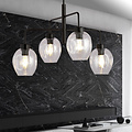 Emibig Emibig Frederikshavn beautiful large hanging lamp black with 4 transparent glasses E27 - Ideal for creating a warm atmosphere in your home