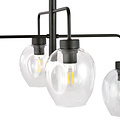 Emibig Emibig Frederikshavn hermosa gran lámpara colgante negra con 4 vidrios transparentes E27 - Ideal para crear una atmósfera cálida en su hogar