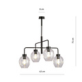 Emibig Emibig Frederikshavn mooie grote hanglamp zwart met 4 transparante glazen E27 - Perfect voor sfeervolle verlichting in uw interieur