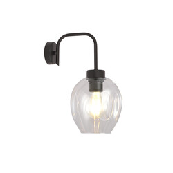 Emibig Frederikshavn simple noir avec verre transparent 1x E27