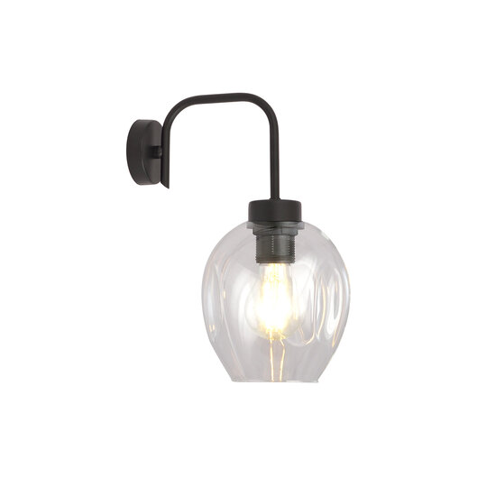 Emibig Emibig Frederikshavn simple noir avec verre transparent 1x E27 - Éclairage parfait pour chaque espace