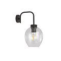 Frederikshavn simple noir avec verre transparent 1x E27