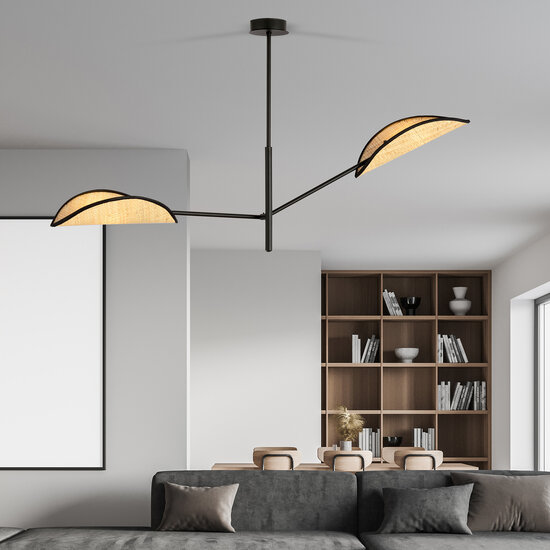 Aabenraa design hanging lamp with 2 textile wings E14