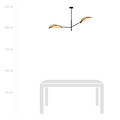 Aabenraa design hanging lamp with 2 textile wings E14