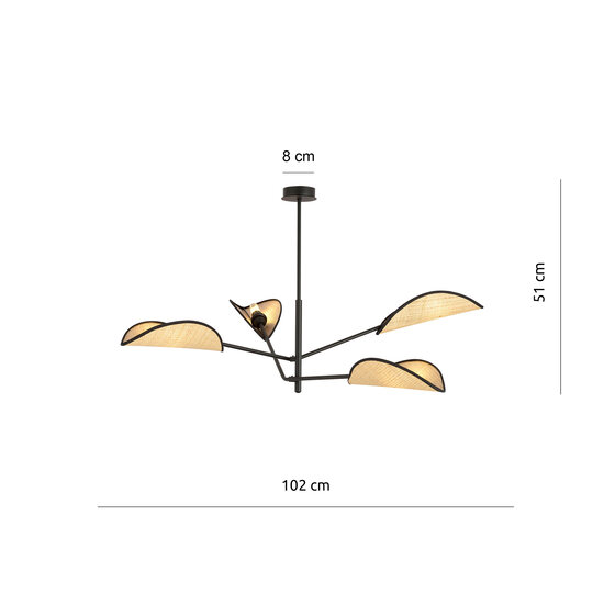 Aabenraa 4x E14 hermosa lámpara colgante y alas