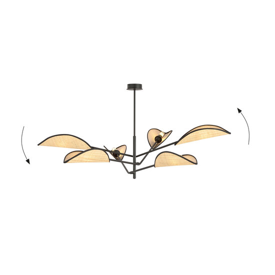 Aabenraa large 6x E14 beautiful hanging lamp with wings