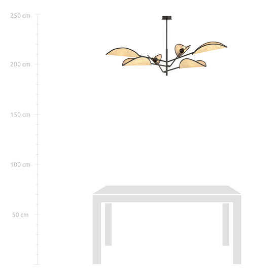 Aabenraa grande 6x E14 belle lampe suspendue avec ailes