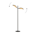 Aabenraa floor lamp black with textile falling leaves 2x E14