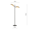 Aabenraa floor lamp black with textile falling leaves 2x E14