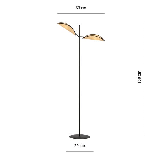 Emibig Emibig Aabenraa floor lamp black with textile falling leaves 2x E14 - Perfect ambient lighting for any space