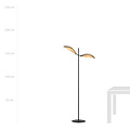 Aabenraa floor lamp black with textile falling leaves 2x E14