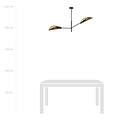 Skanderborg design hanging lamp with 2 black metal wings E14