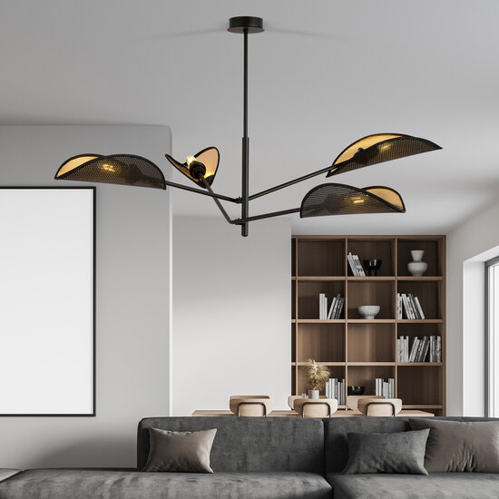 Skanderborg 4x E14 beautiful black hanging lamp and wings