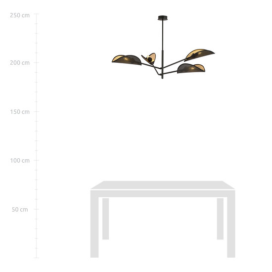 Skanderborg 4x E14 belle lampe suspendue noire et ailes