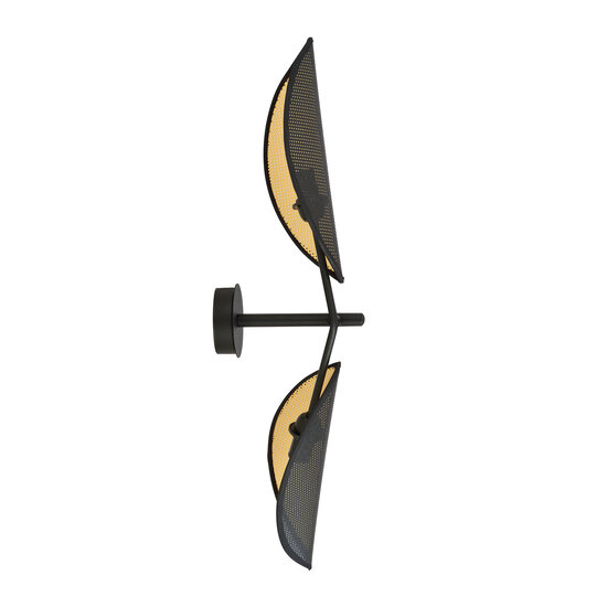 Emibig Emibig Skanderborg wall lamp black and gold falling leaves 2x E14 - Perfect for creating a stylish atmosphere in your home