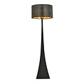 Holstebro standing lamp black with black and gold metal shade 1x E27