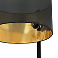 Holstebro standing lamp black with black and gold metal shade 1x E27