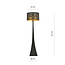 Emibig Emibig Lampe debout Holstebro noire avec abat-jour en métal noir et or 1x E27 - Idéale pour créer une atmosphère chaleureuse dans n'importe quelle pièce