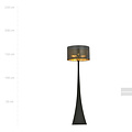 Holstebro standing lamp black with black and gold metal shade 1x E27