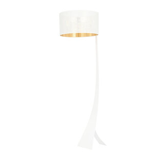 Emibig Holstebro lámpara de pie blanca con pantalla dorada 1x E27