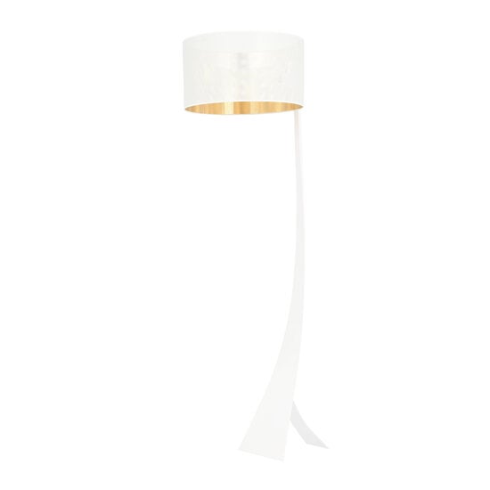 Emibig Emibig Holstebro lámpara de pie blanca con pantalla dorada 1x E27 - Iluminación elegante para cualquier interior