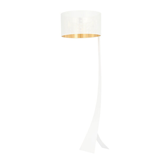 Emibig Emibig Holstebro white with gold standing lamp metal shade 1x E27 - Elegant lighting for any interior
