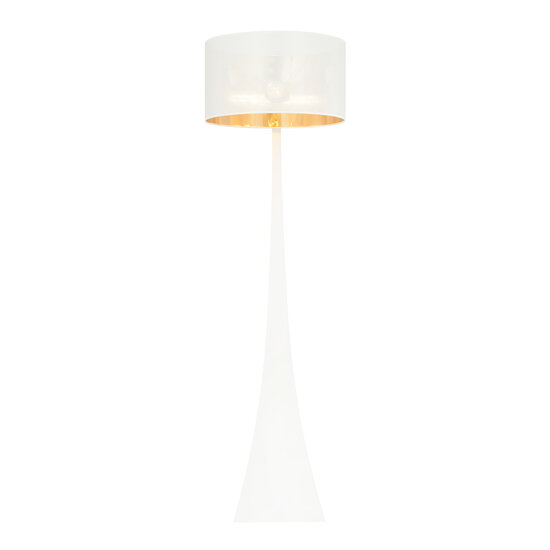 Emibig Emibig Holstebro lámpara de pie blanca con pantalla dorada 1x E27 - Iluminación elegante para cualquier interior