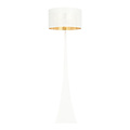 Lampe sur pied Holstebro blanc avec abat-jour en métal doré 1x E27
