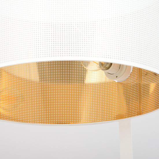 Emibig Emibig Holstebro weiße Stehlampe mit goldenem Metallschirm 1x E27 - Elegante Beleuchtung für jedes Interieur